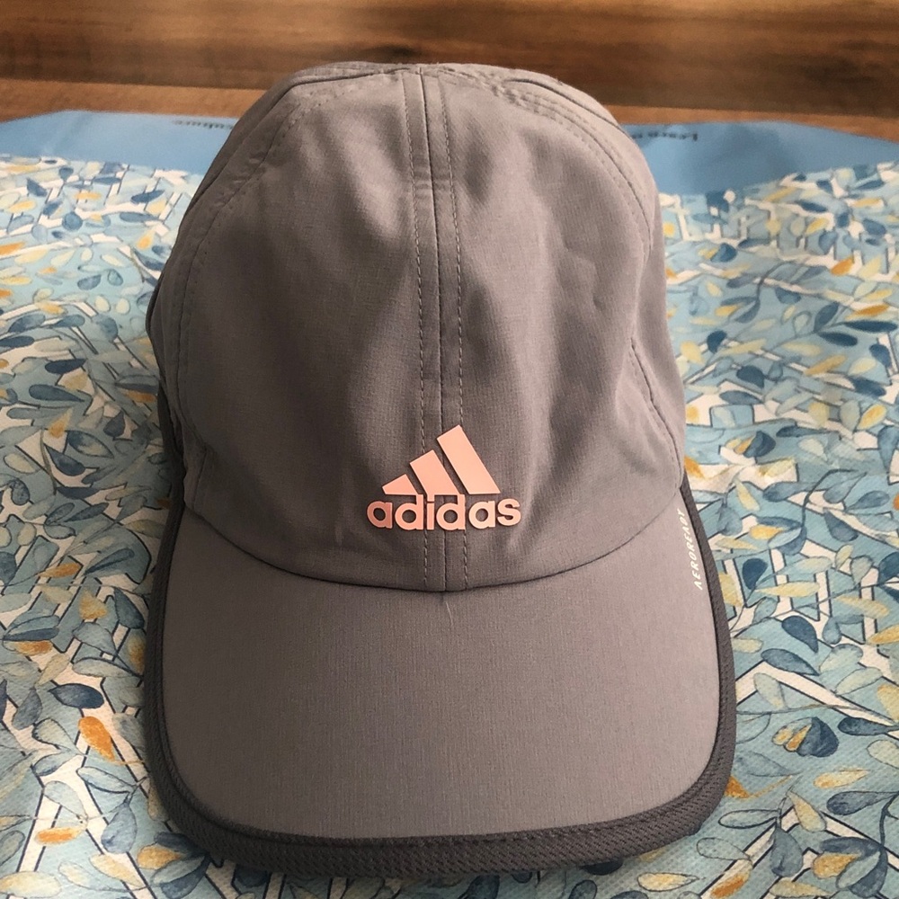 Adidas Gray Cap with Pink Accents